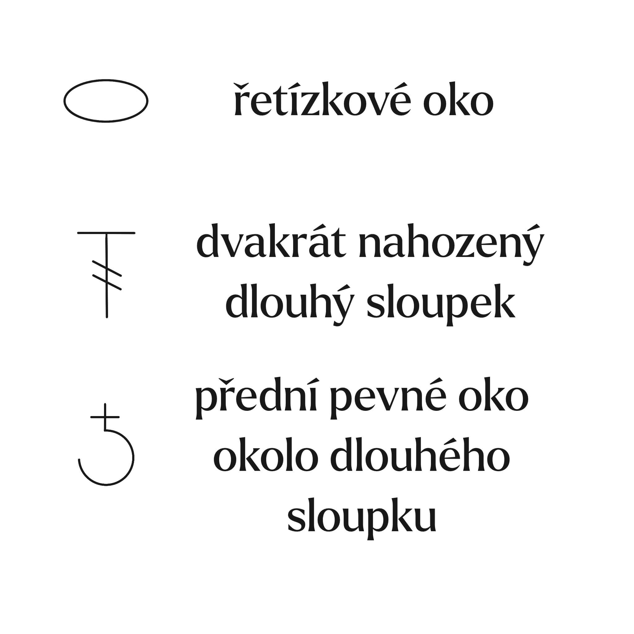 Použité vzory pro háčkovanou šálu